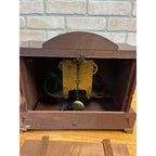 Antique Vintage Seth Thomas Mantle Clock With Lion Head Handles + Key