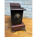 Antique Vintage Seth Thomas Mantle Clock With Lion Head Handles + Key