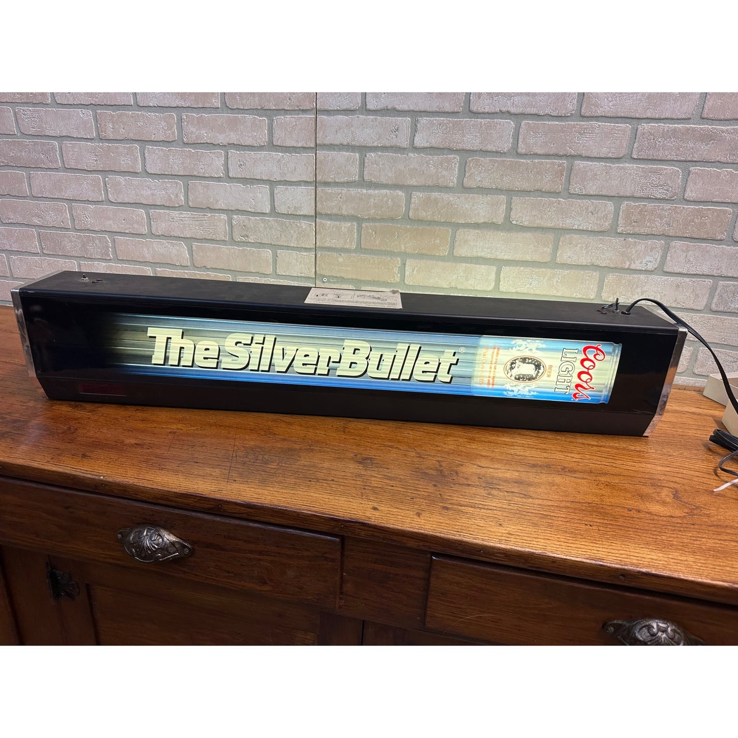 Vintage 1987 Coors Light "The Silver Bullet" Light Up Motion Light - 40"x 5"x 8"