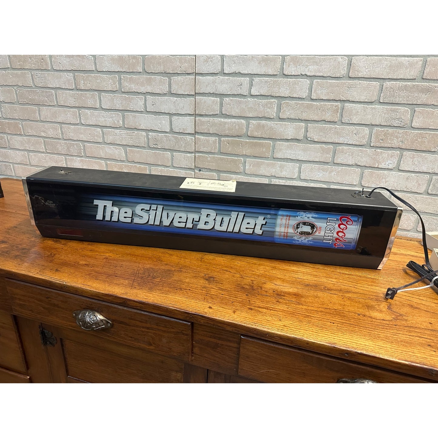 Vintage 1987 Coors Light "The Silver Bullet" Light Up Motion Light - 40"x 5"x 8"