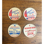 Vintage Lot (4) Wausau Wisconsin Milk Bottle Caps Covers Dairy Tappers Witters ++