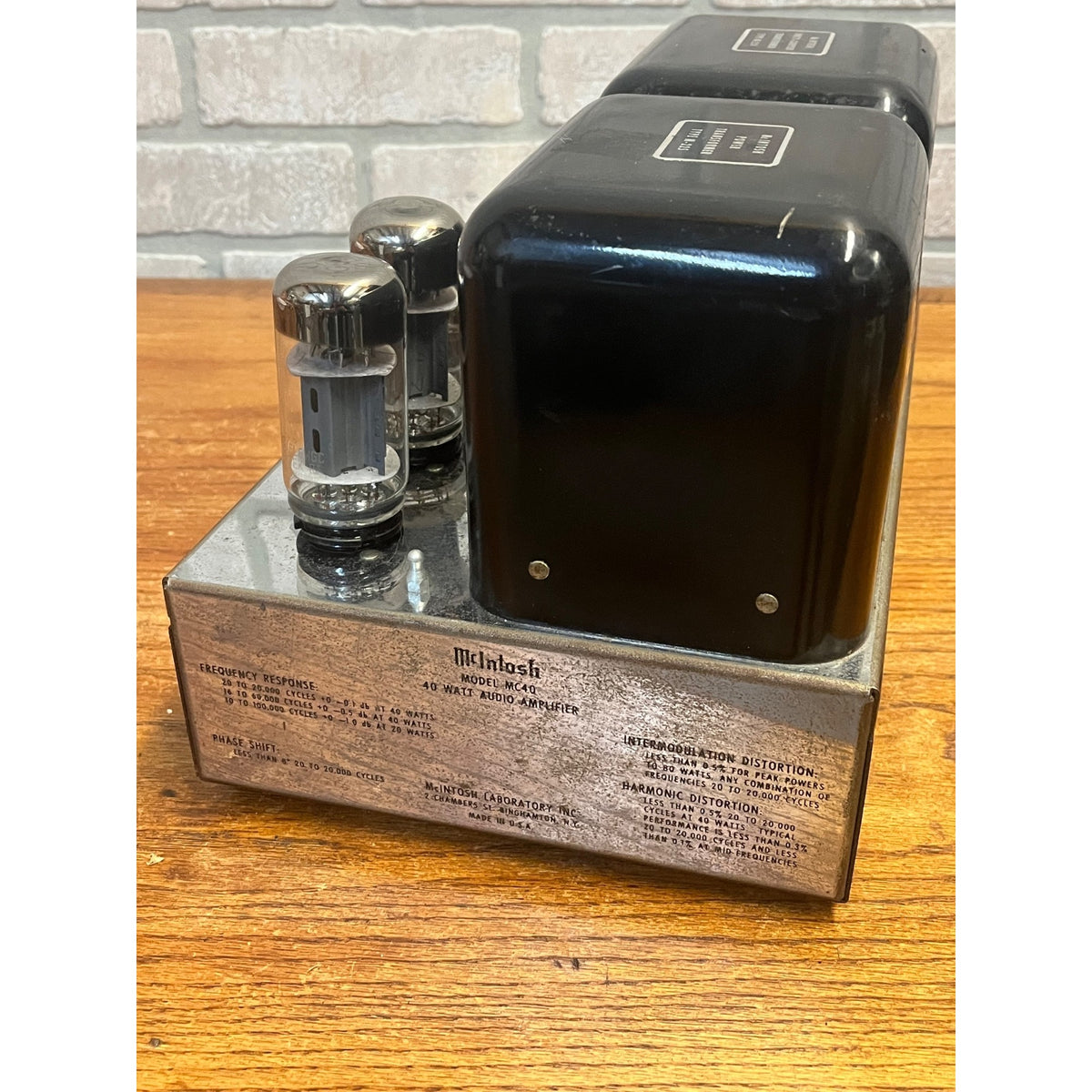 Vintage McIntosh MC 40 Tube Power Amp Amplifier - As-Is - For Repair MC40