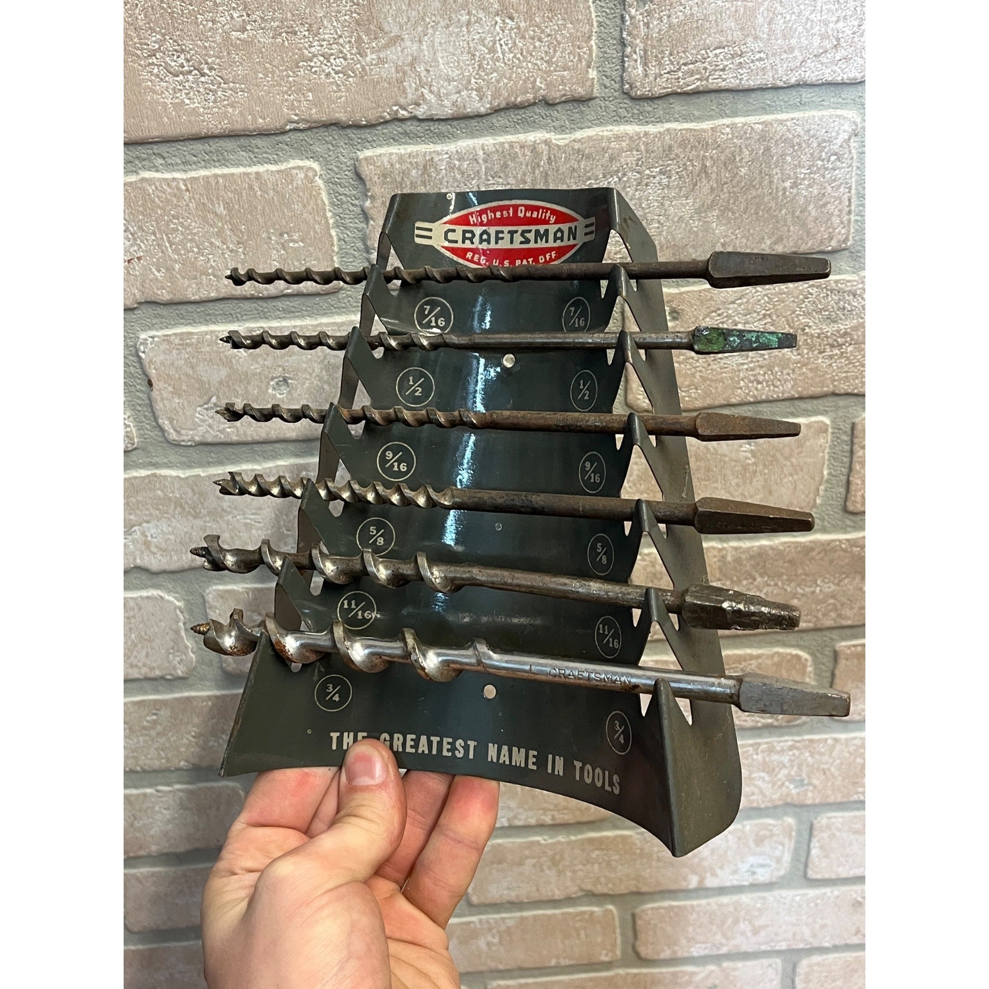 Vintage Craftsman Tools Advertising Tool Rack Holder for 6 Auger Bits