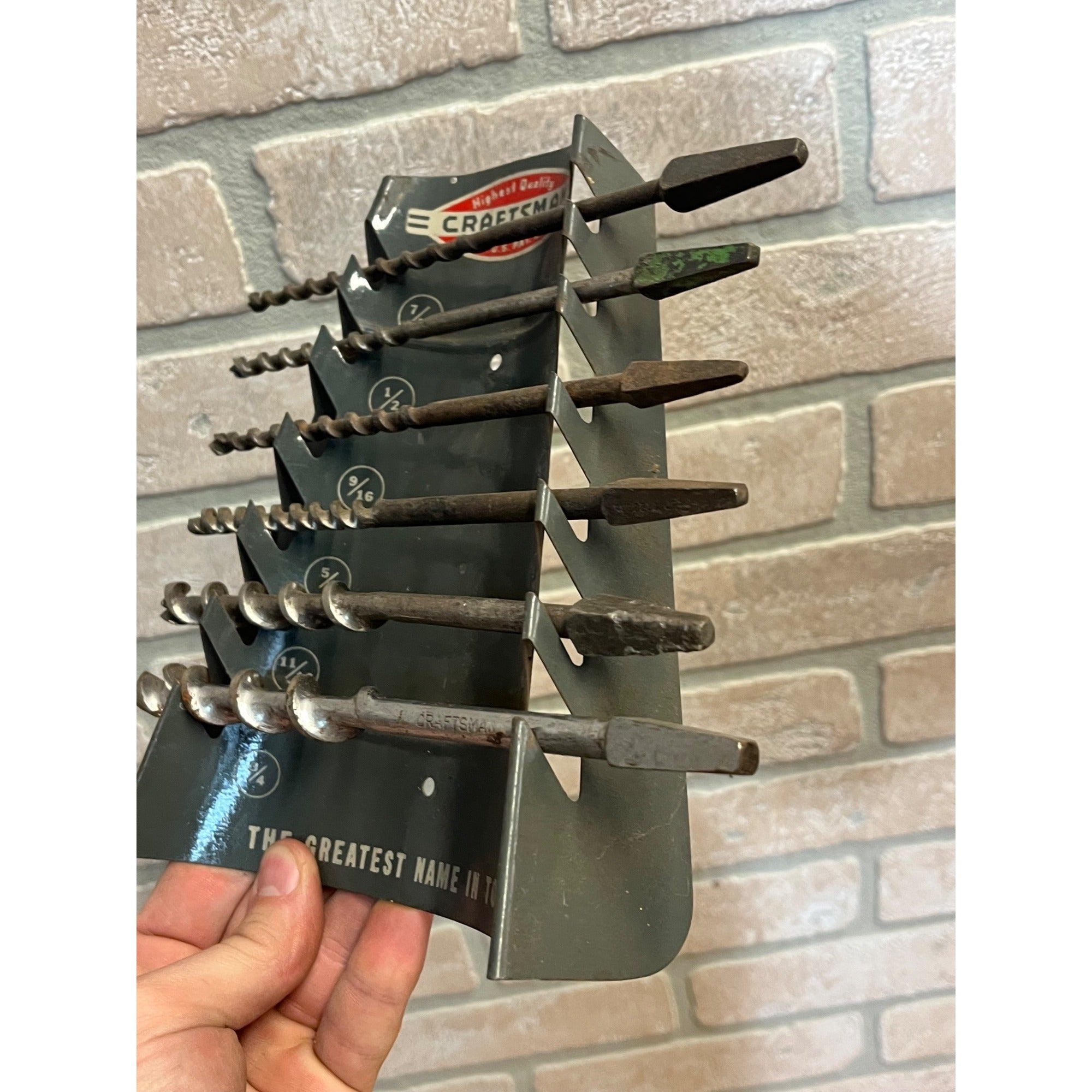 Vintage Craftsman Tools Advertising Tool Rack Holder for 6 Auger Bits