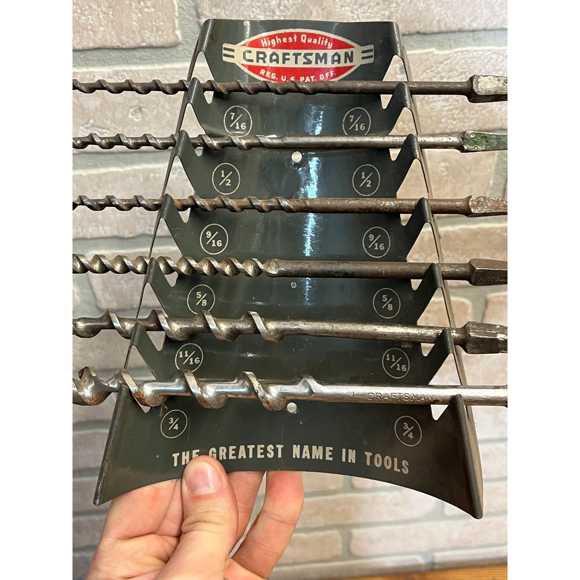 Vintage Craftsman Tools Advertising Tool Rack Holder for 6 Auger Bits
