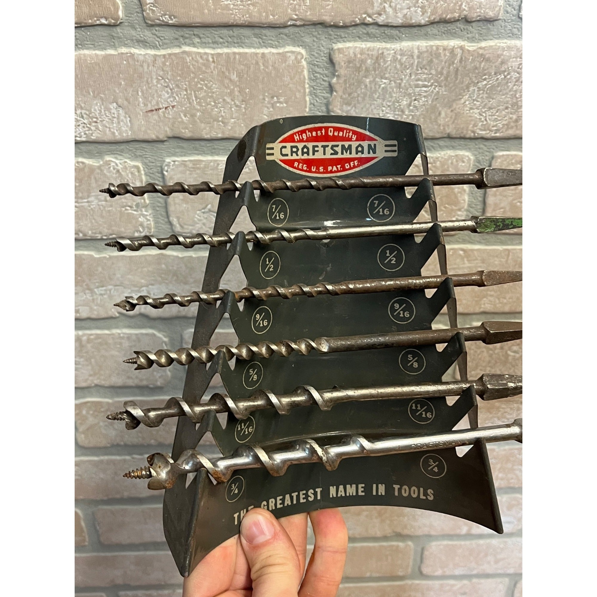 Vintage Craftsman Tools Advertising Tool Rack Holder for 6 Auger Bits