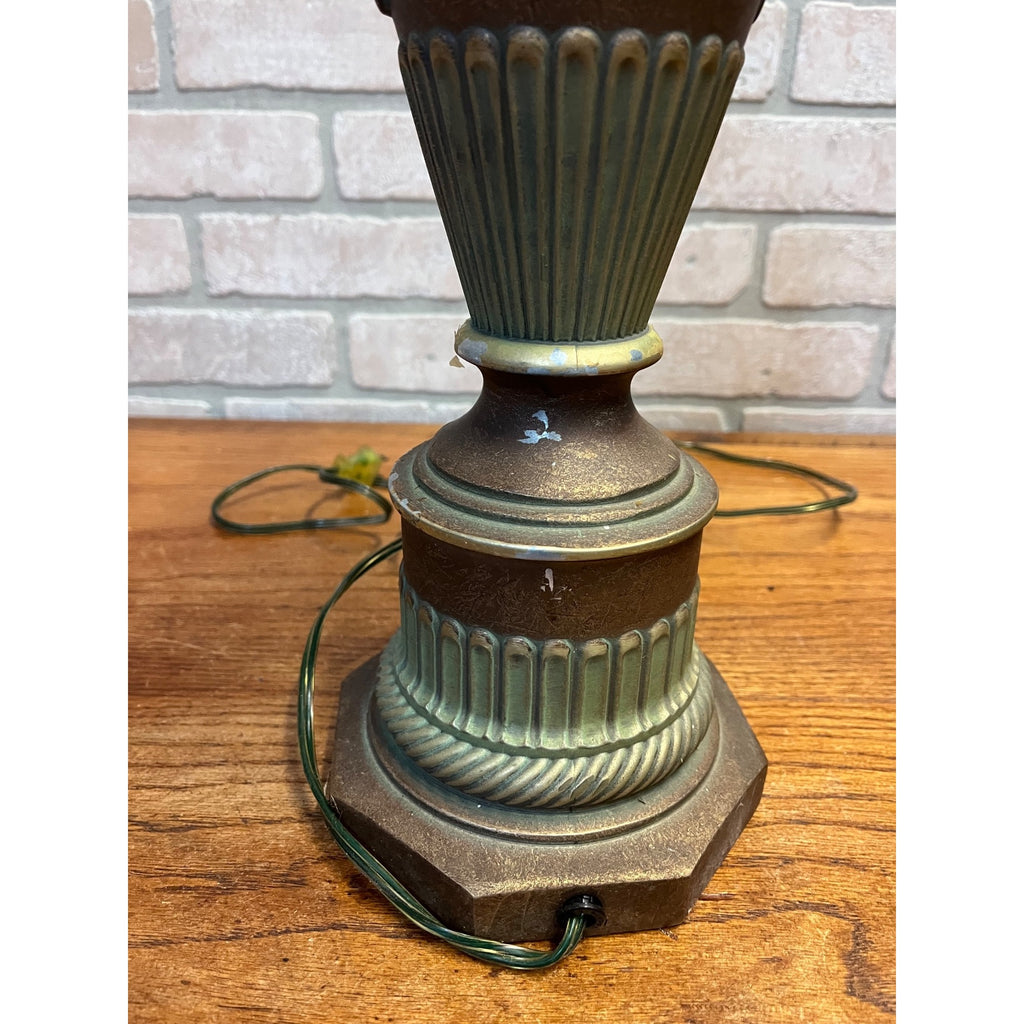 Vintage Art Deco Neoclassical Swan Handle Urn Table Lamp 1930s Cast Aluminum Lamp