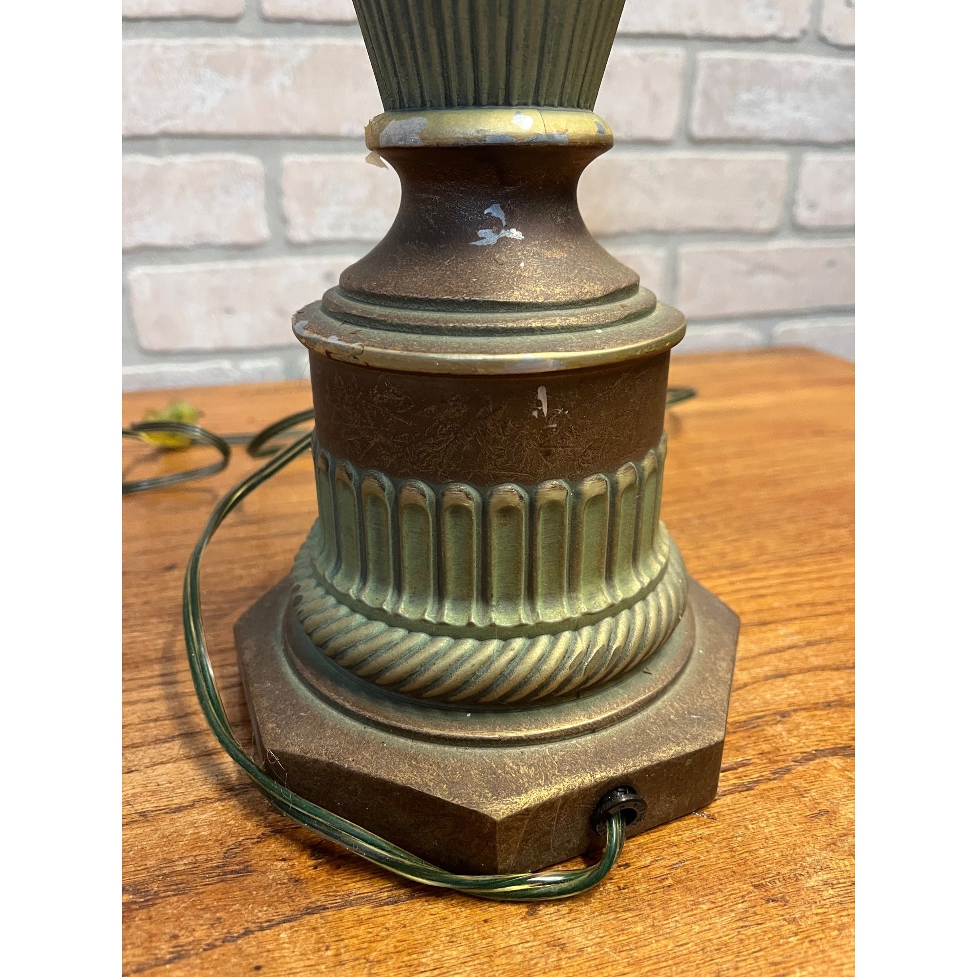 Vintage Art Deco Neoclassical Swan Handle Urn Table Lamp 1930s Cast Aluminum Lamp