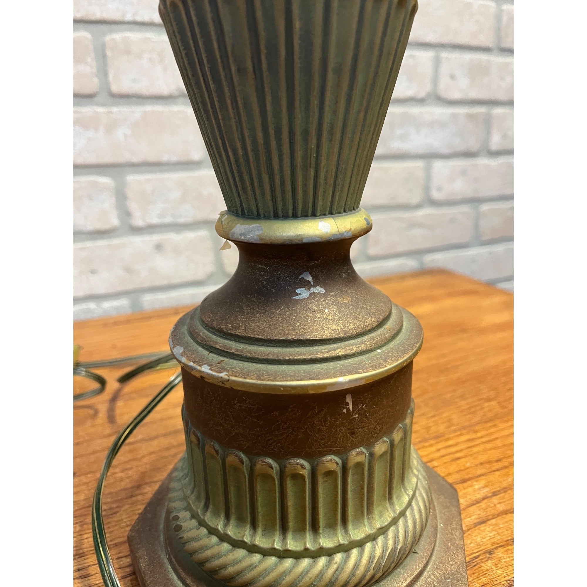 Vintage Art Deco Neoclassical Swan Handle Urn Table Lamp 1930s Cast Aluminum Lamp