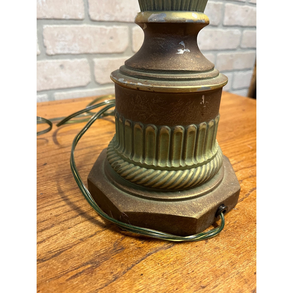 Vintage Art Deco Neoclassical Swan Handle Urn Table Lamp 1930s Cast Aluminum Lamp