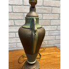 Vintage Art Deco Neoclassical Swan Handle Urn Table Lamp 1930s Cast Aluminum Lamp
