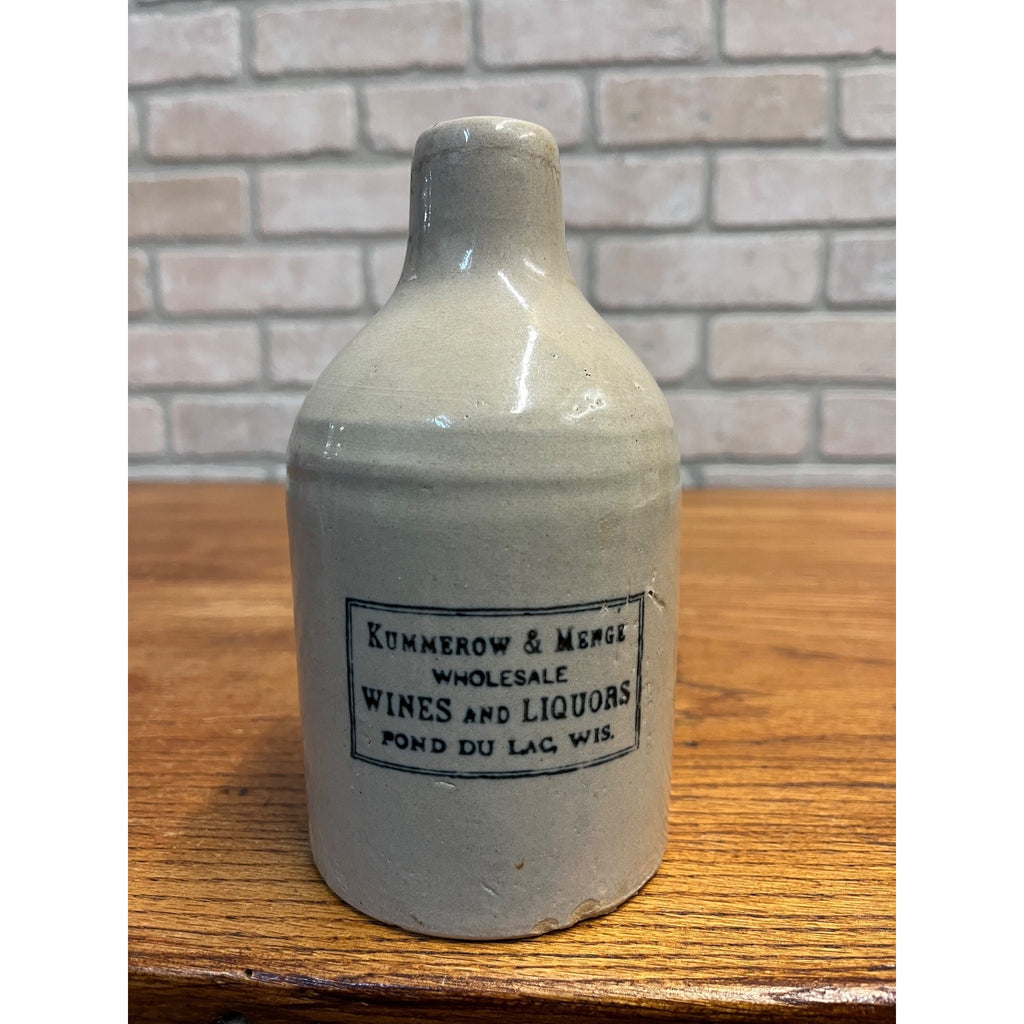 RARE Red Wing Stoneware 1 Pint Size Kummerow & Menge Fond Du Lac WI Liquor Jug