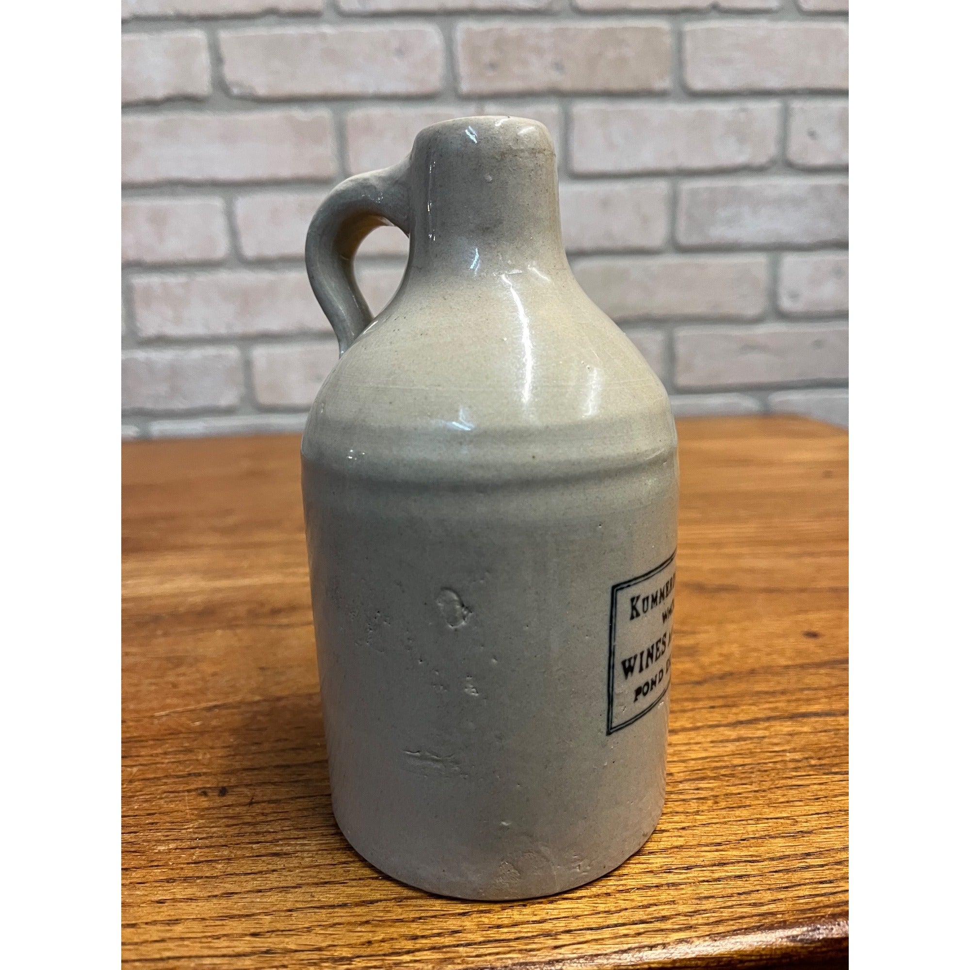 RARE Red Wing Stoneware 1 Pint Size Kummerow & Menge Fond Du Lac WI Liquor Jug