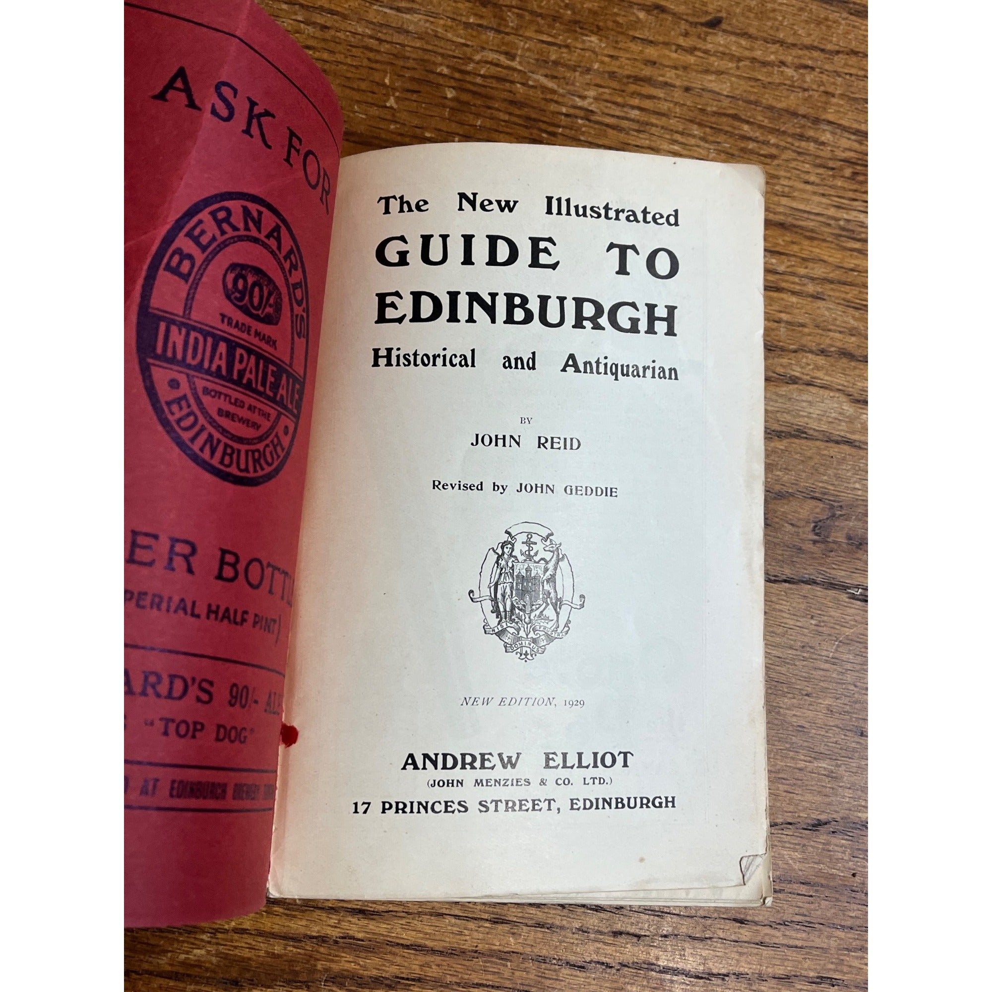 1929 Illustrated Guide to Edinburgh Andrew Elliot Antique Book Scotland Travel