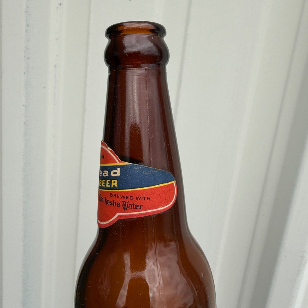Vintage Fox Head Lager Beer Waukesha Wisconsin Label Beer Bottle IRTP