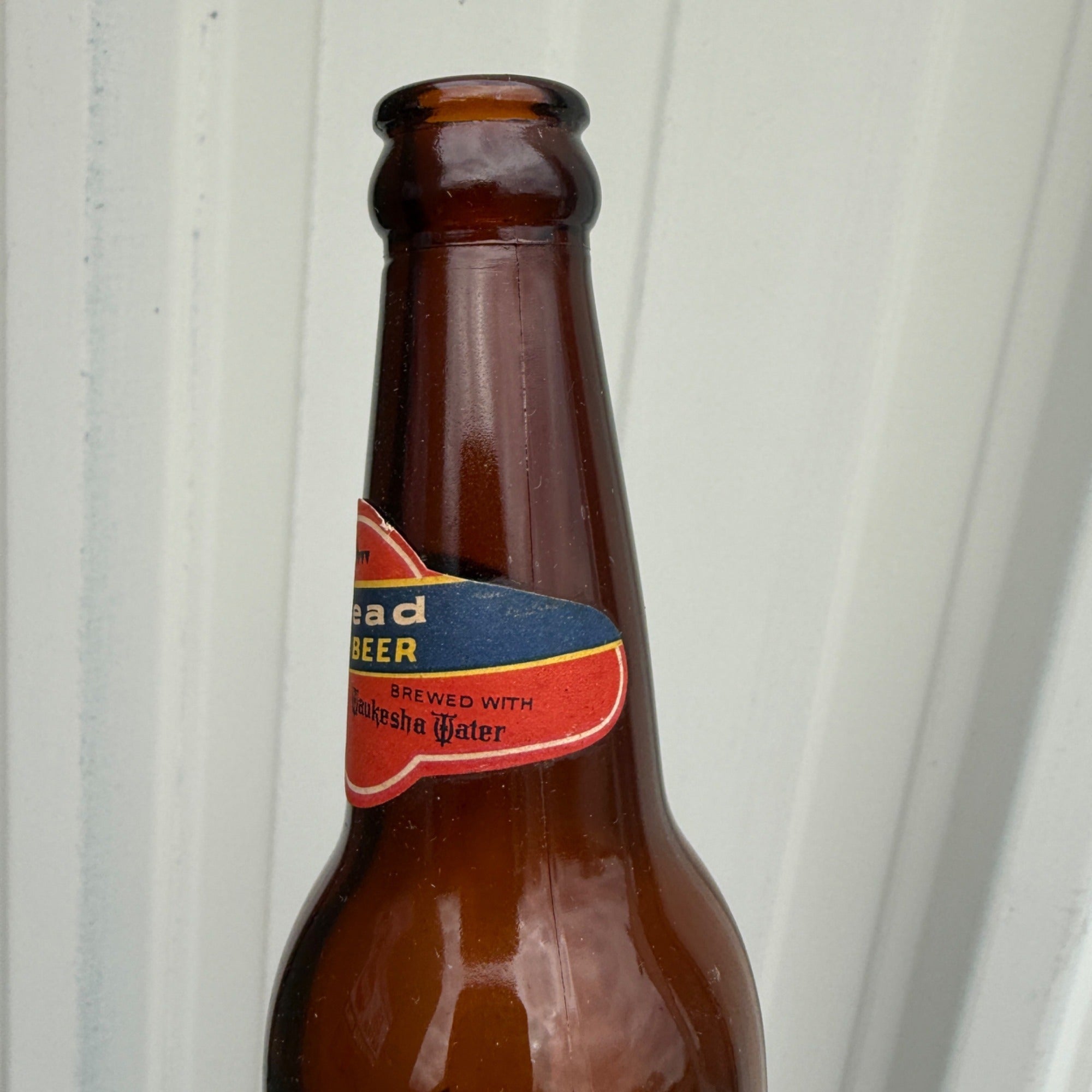 Vintage Fox Head Lager Beer Waukesha Wisconsin Label Beer Bottle IRTP