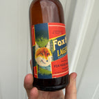 Vintage Fox Head Lager Beer Waukesha Wisconsin Label Beer Bottle IRTP