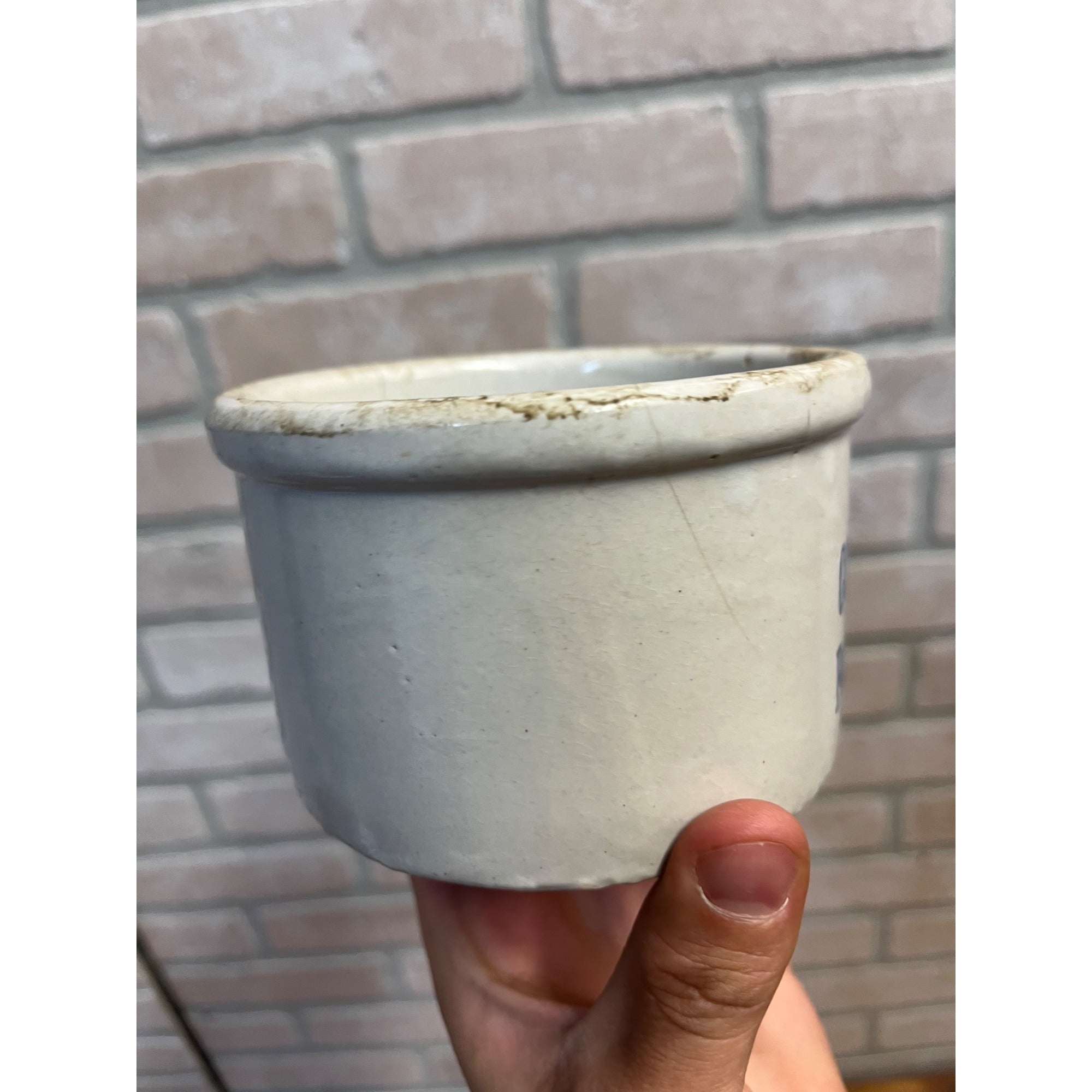 Vintage Butter Jar Corium Farm Dairy Fond du Lac Wisconsin 1lb Stoneware Crock Jar