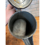 Antique Primitive Gray Enamelware Graniteware Grey Coffee Pot Lidded Farmhouse Kitchen Decor