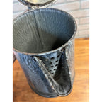 Antique Primitive Gray Enamelware Graniteware Grey Coffee Pot Lidded Farmhouse Kitchen Decor