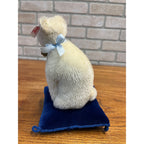 Steiff Cat on Pillow Cushion #42053 Club Exclusive Doll Figure + Ear Tag, Ribbon