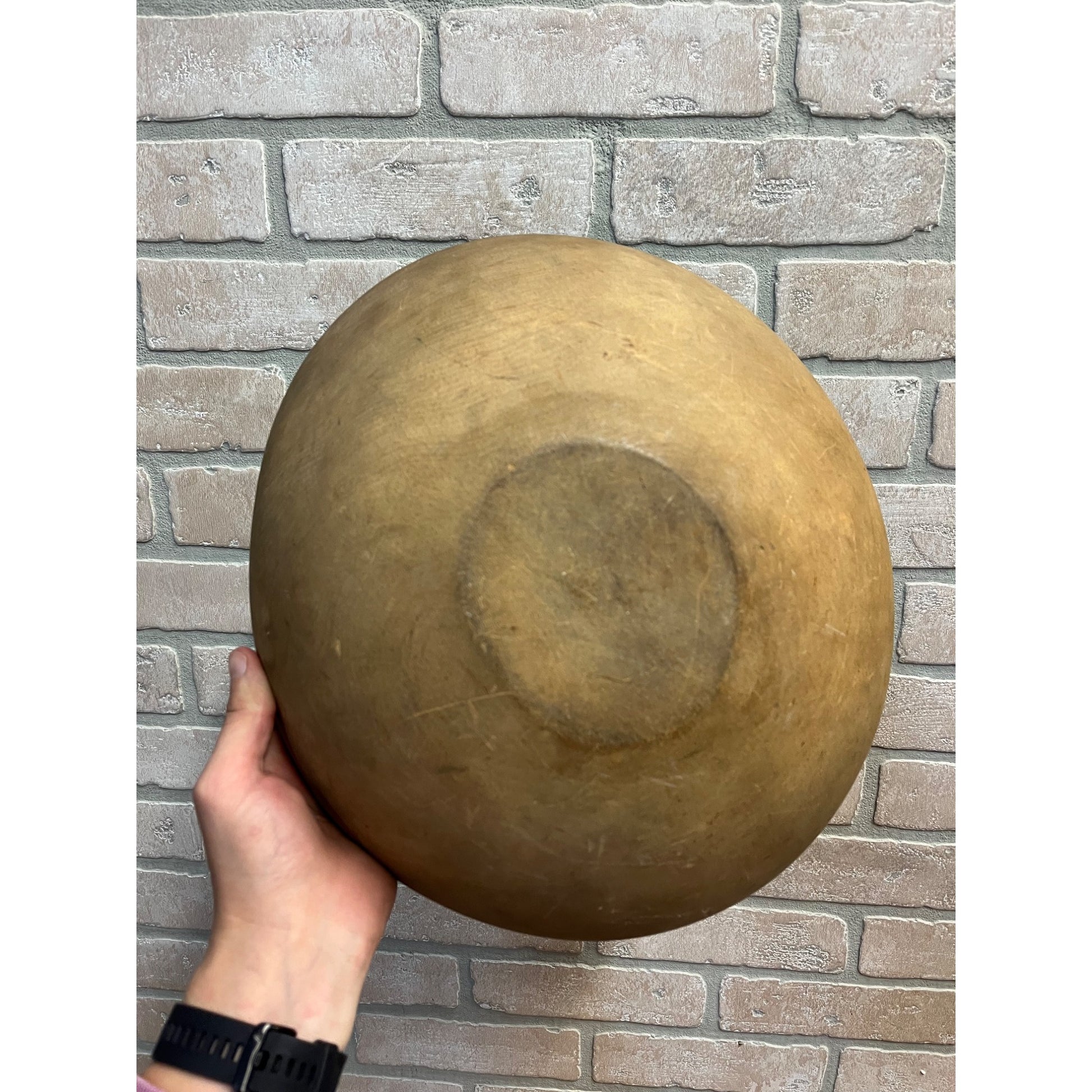 Antique Primitive 19th c. Butter Dough Bowl Wooden w/ Paddle Farmhouse