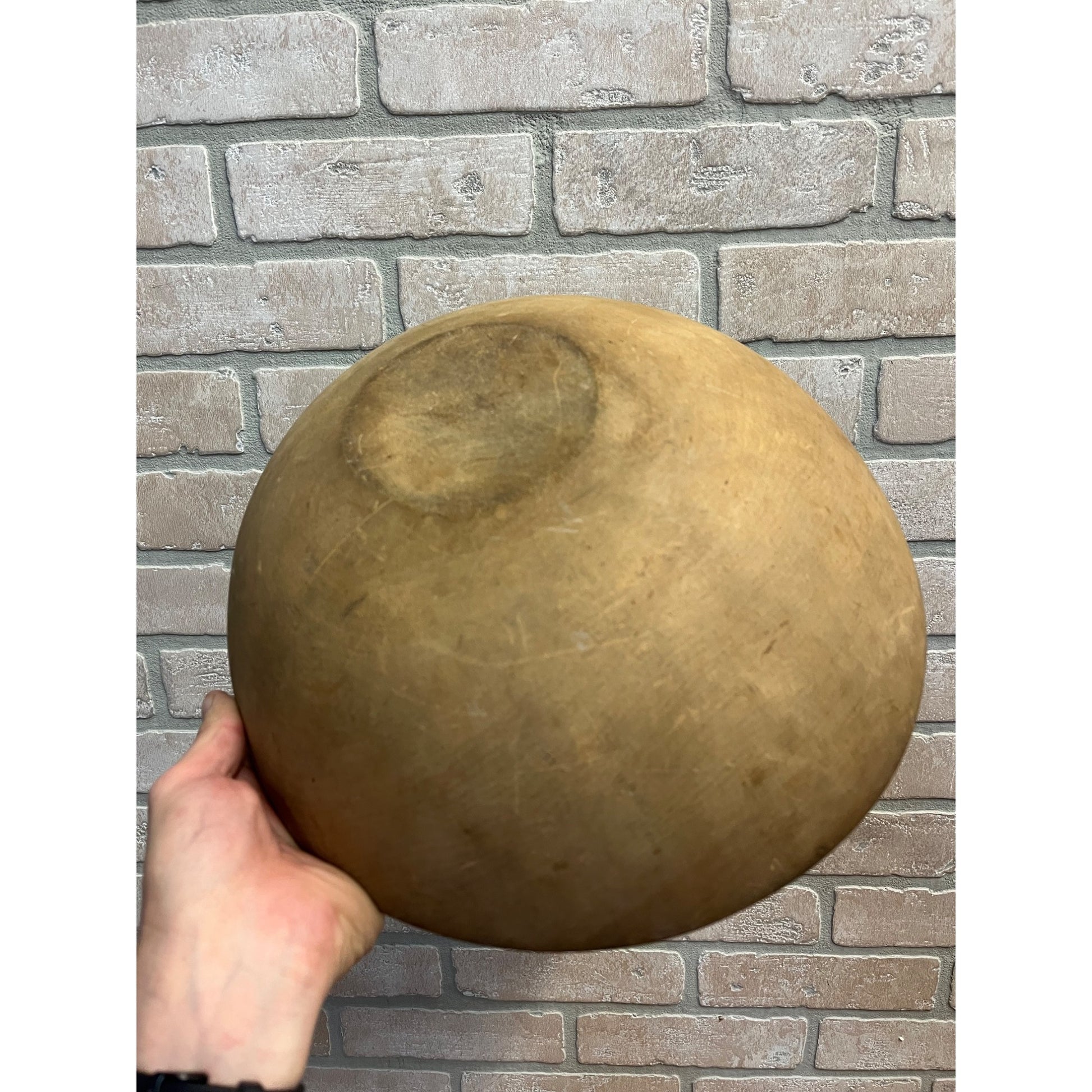 Antique Primitive 19th c. Butter Dough Bowl Wooden w/ Paddle Farmhouse