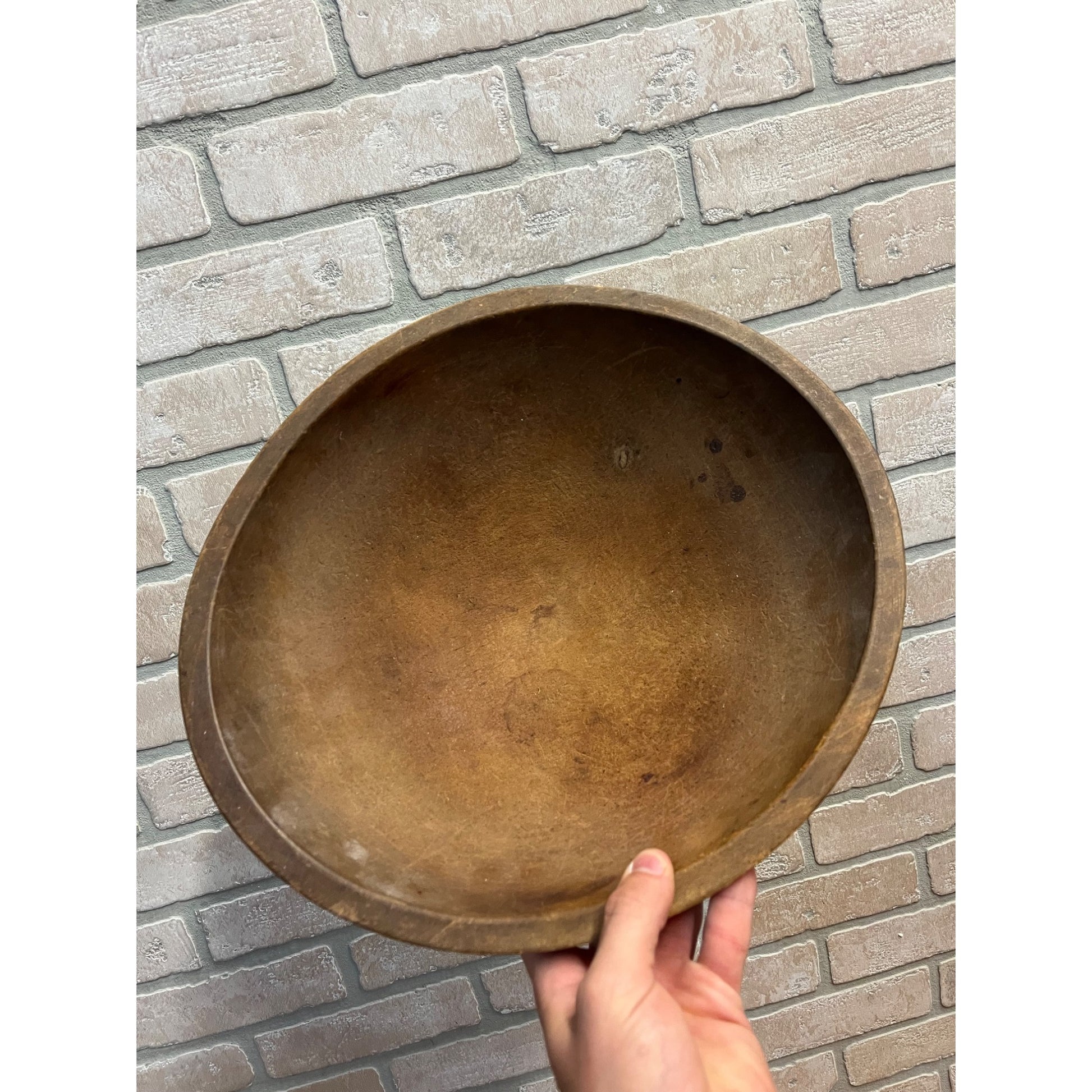 Antique Primitive 19th c. Butter Dough Bowl Wooden w/ Paddle Farmhouse