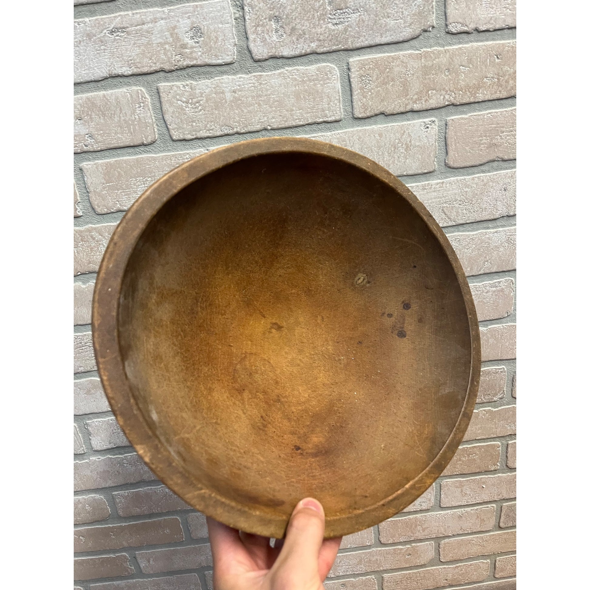 Antique Primitive 19th c. Butter Dough Bowl Wooden w/ Paddle Farmhouse