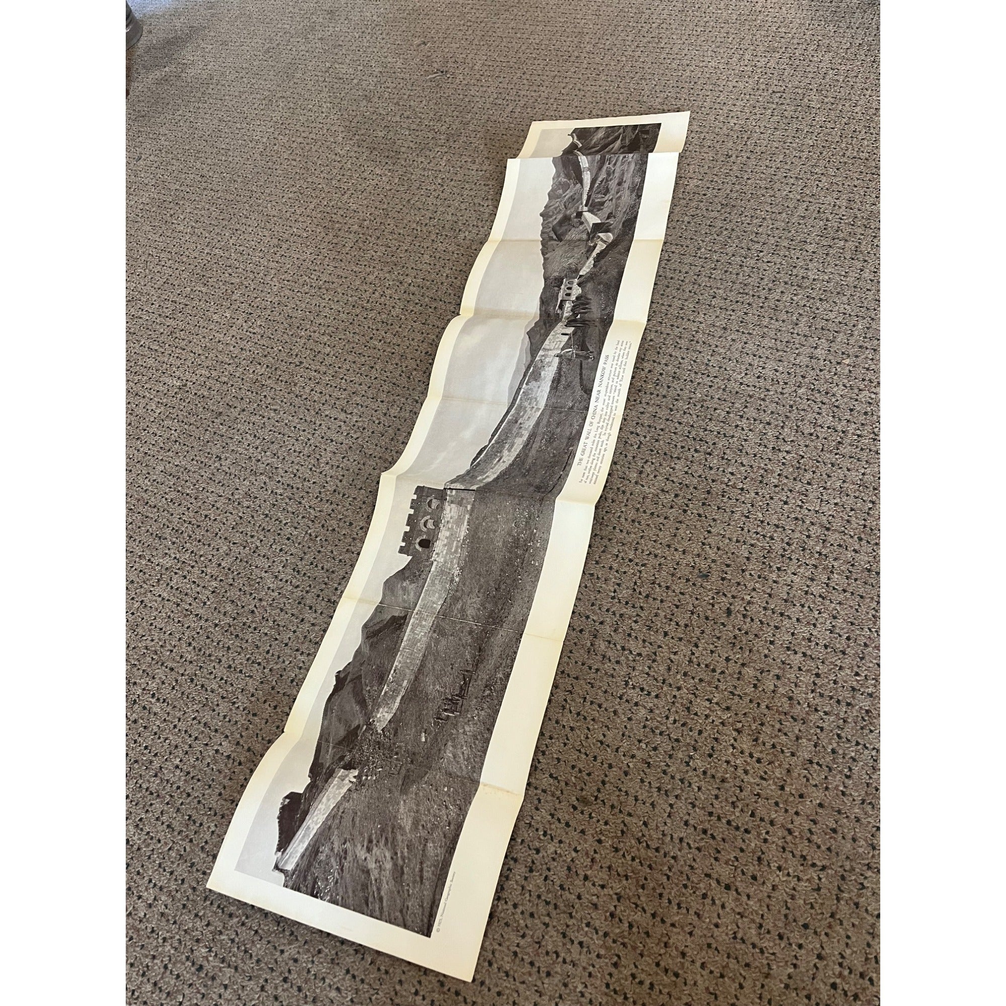 Antique Great Wall Of China Near Nankow Pass 1923 National Geographic 10"X45"