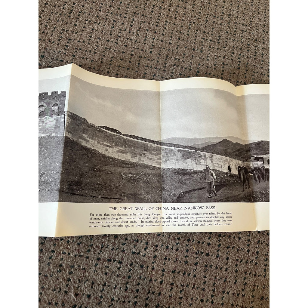 Antique Great Wall Of China Near Nankow Pass 1923 National Geographic 10"X45"