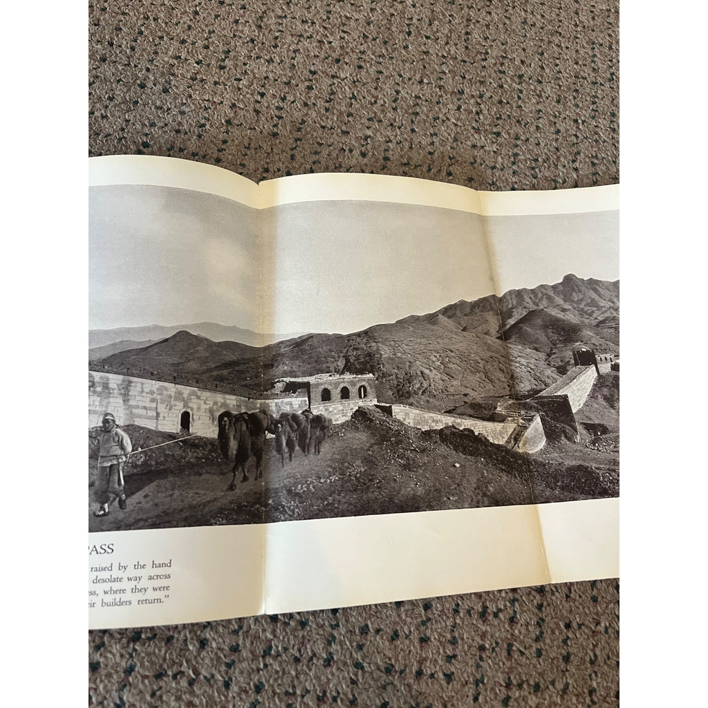 Antique Great Wall Of China Near Nankow Pass 1923 National Geographic 10"X45"