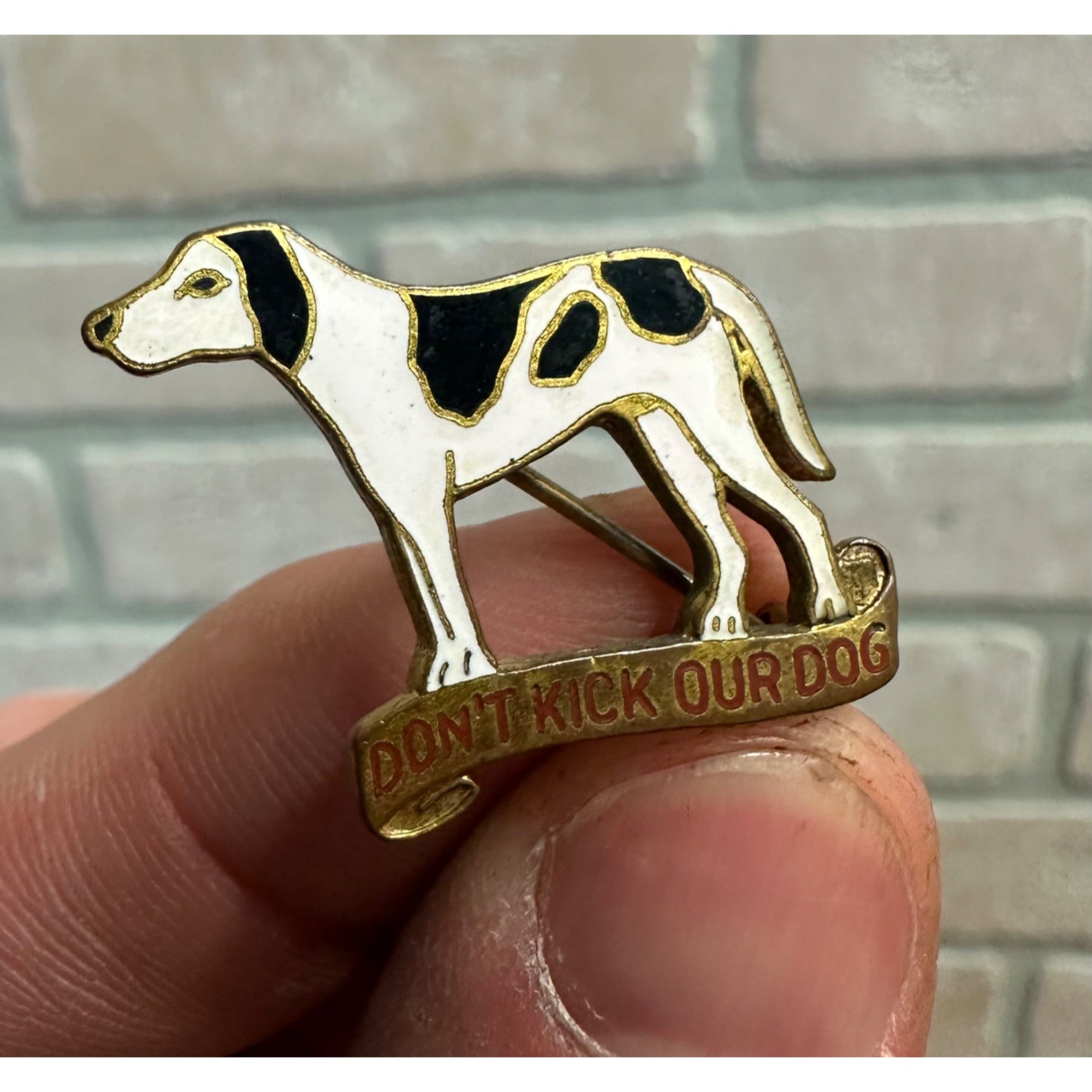 WWII US Army 203rd Engineering Battalion DI DUI Crest "Dont Kick Our Dog" Scarce