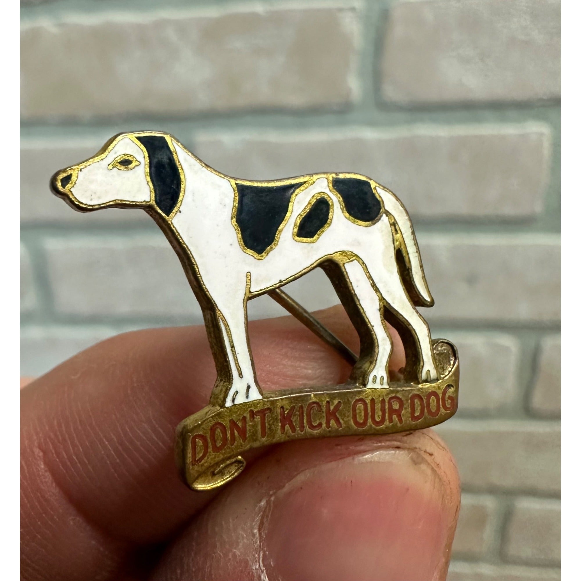 WWII US Army 203rd Engineering Battalion DI DUI Crest "Dont Kick Our Dog" Scarce