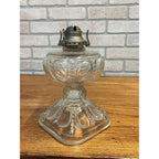 Antique Victorian EAPG Kings Crown Kerosene Oil Lamp w/ White Flame Light Burner