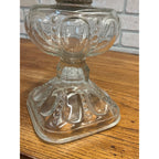 Antique Victorian EAPG Kings Crown Kerosene Oil Lamp w/ White Flame Light Burner