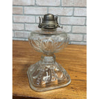 Antique Victorian EAPG Kings Crown Kerosene Oil Lamp w/ White Flame Light Burner