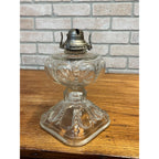 Antique Victorian EAPG Kings Crown Kerosene Oil Lamp w/ White Flame Light Burner