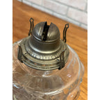 Antique Victorian EAPG Kings Crown Kerosene Oil Lamp w/ White Flame Light Burner