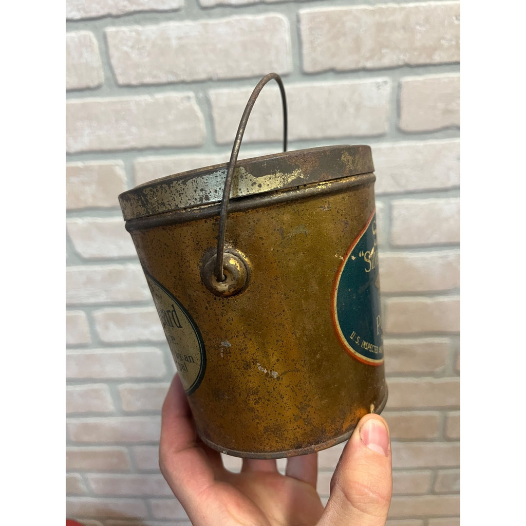 Vintage Swift's Silverleaf Brand Lard Bucket Tin Pail Advertising