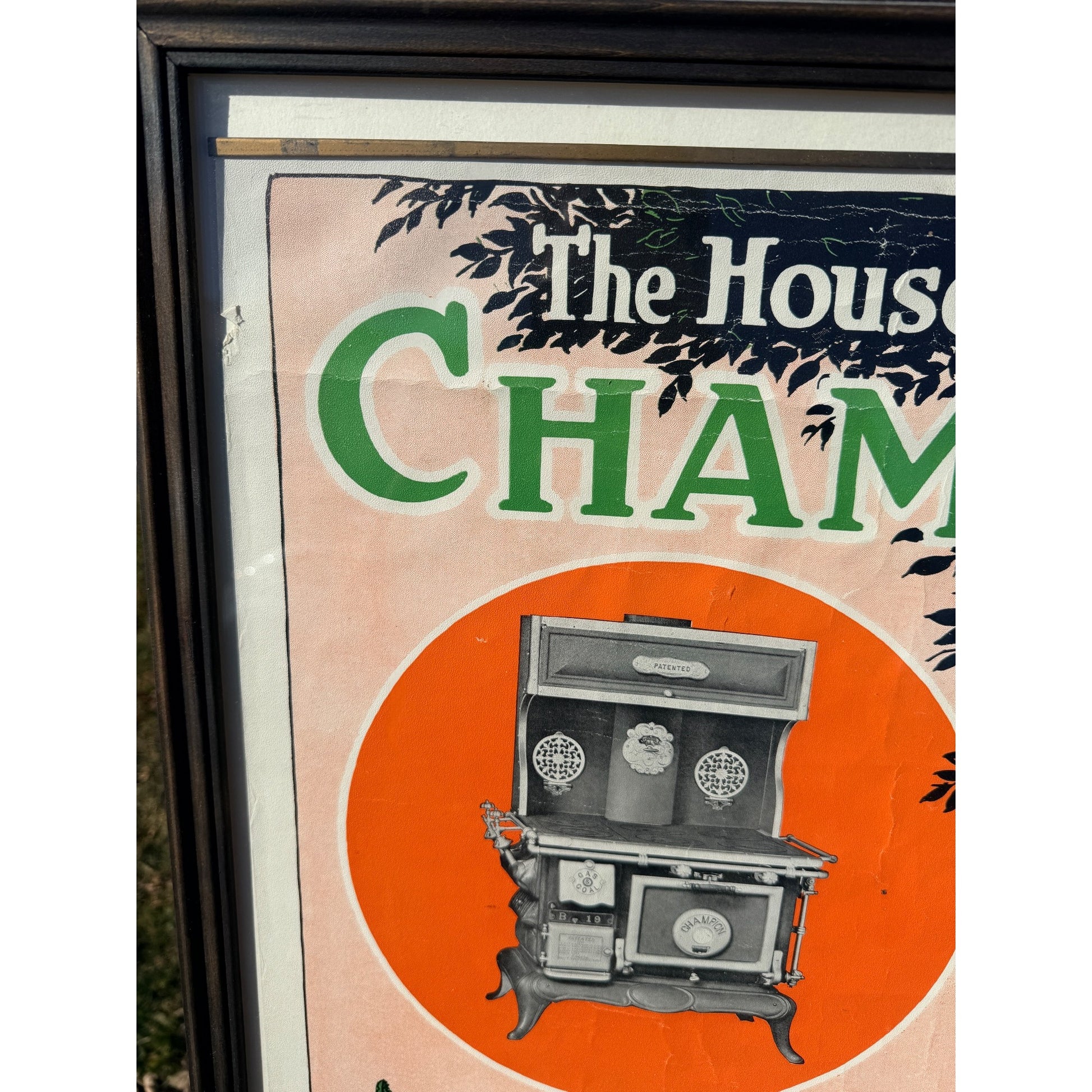 Vintage Champion Gas & Coal Range Stove Co. Cleveland Advertising Sign 1930s