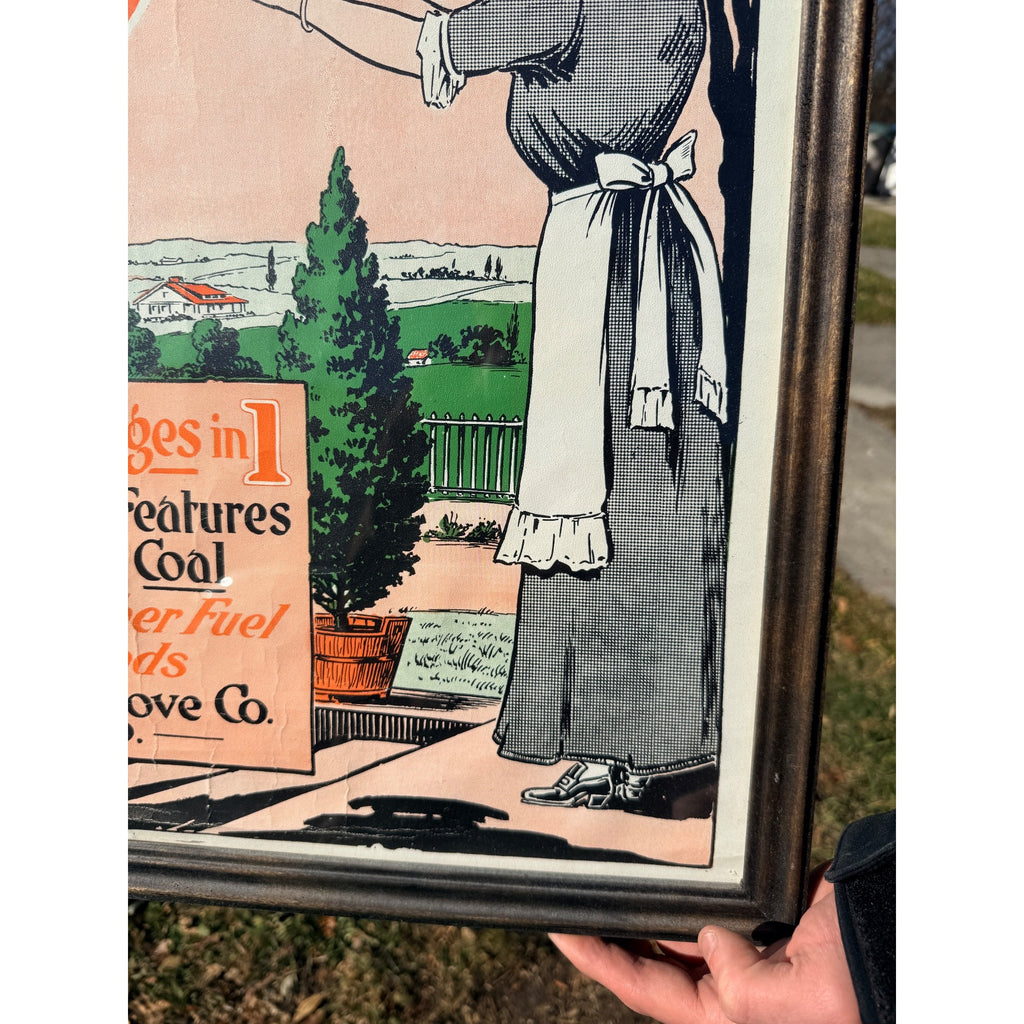 Vintage Champion Gas & Coal Range Stove Co. Cleveland Advertising Sign 1930s