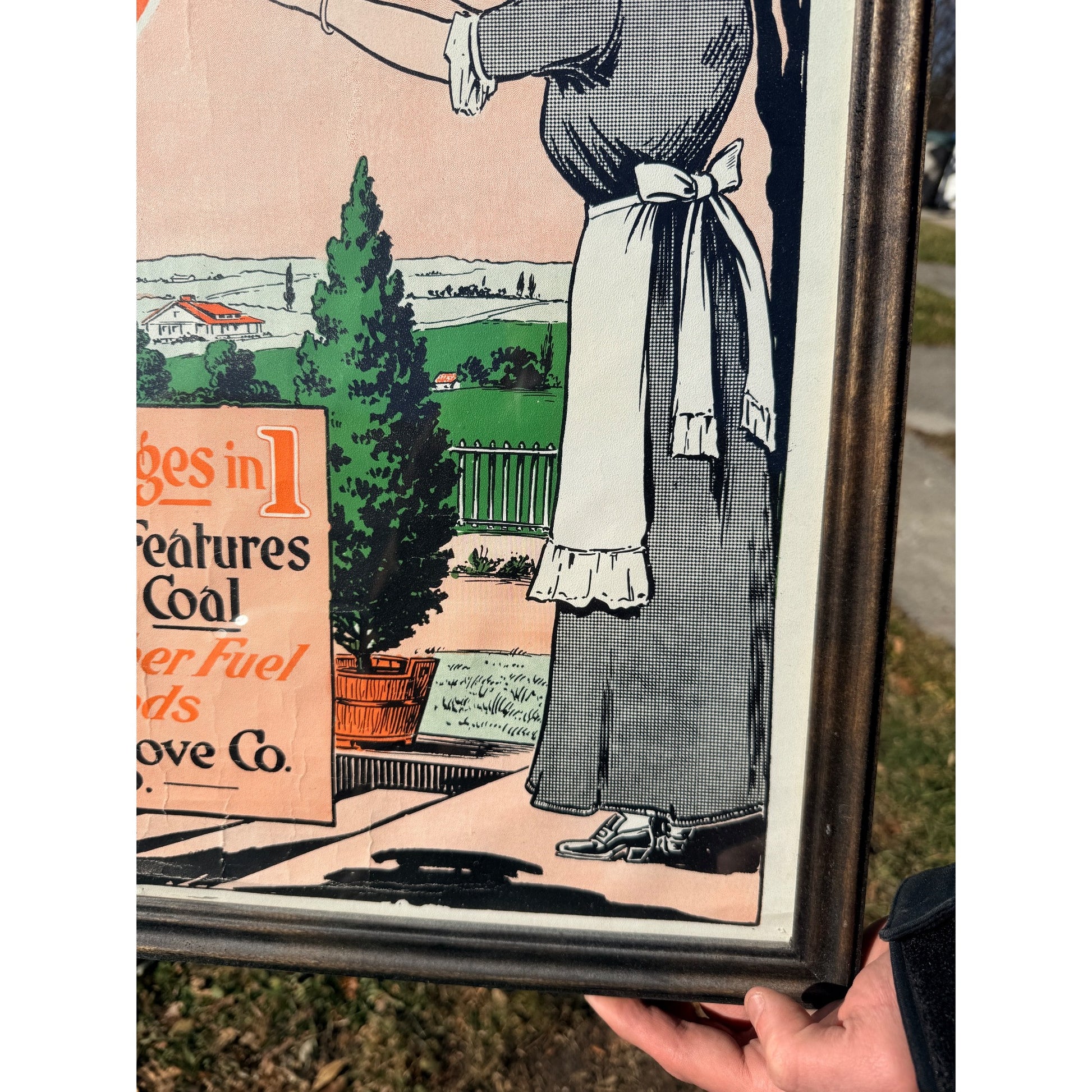 Vintage Champion Gas & Coal Range Stove Co. Cleveland Advertising Sign 1930s