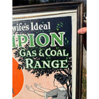 Vintage Champion Gas & Coal Range Stove Co. Cleveland Advertising Sign 1930s