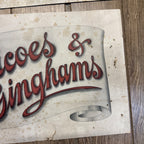 Antique Dry Goods Store Advertising Display Signs Calicos Gingham Dress Goods Lot