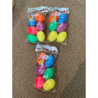 Vintage Easter Egg Lot (18) Jumbo Eggsville USA Peoria Plastics Sealed NOS 1990s