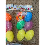 Vintage Easter Egg Lot (18) Jumbo Eggsville USA Peoria Plastics Sealed NOS 1990s