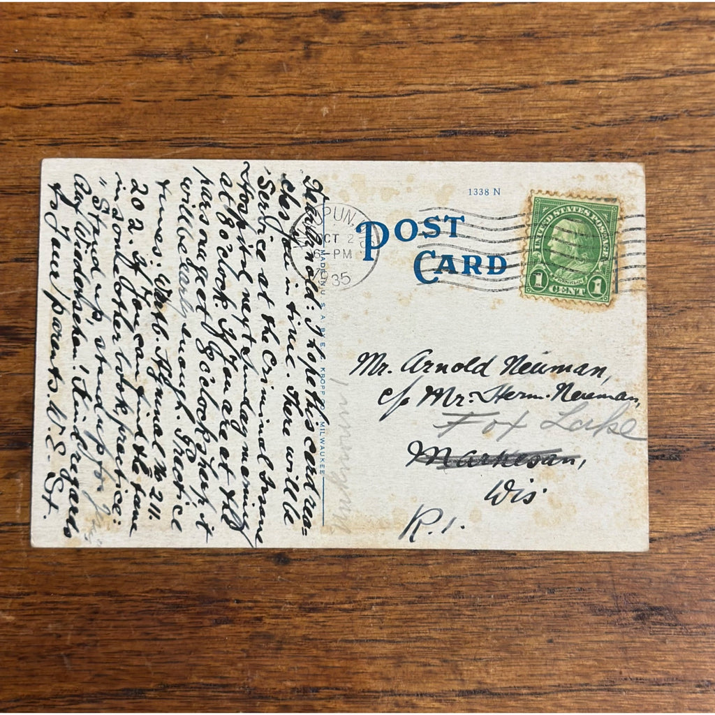 Waupun Wisconsin Female Prison State Penitentiary Wis WI Postcard 1935