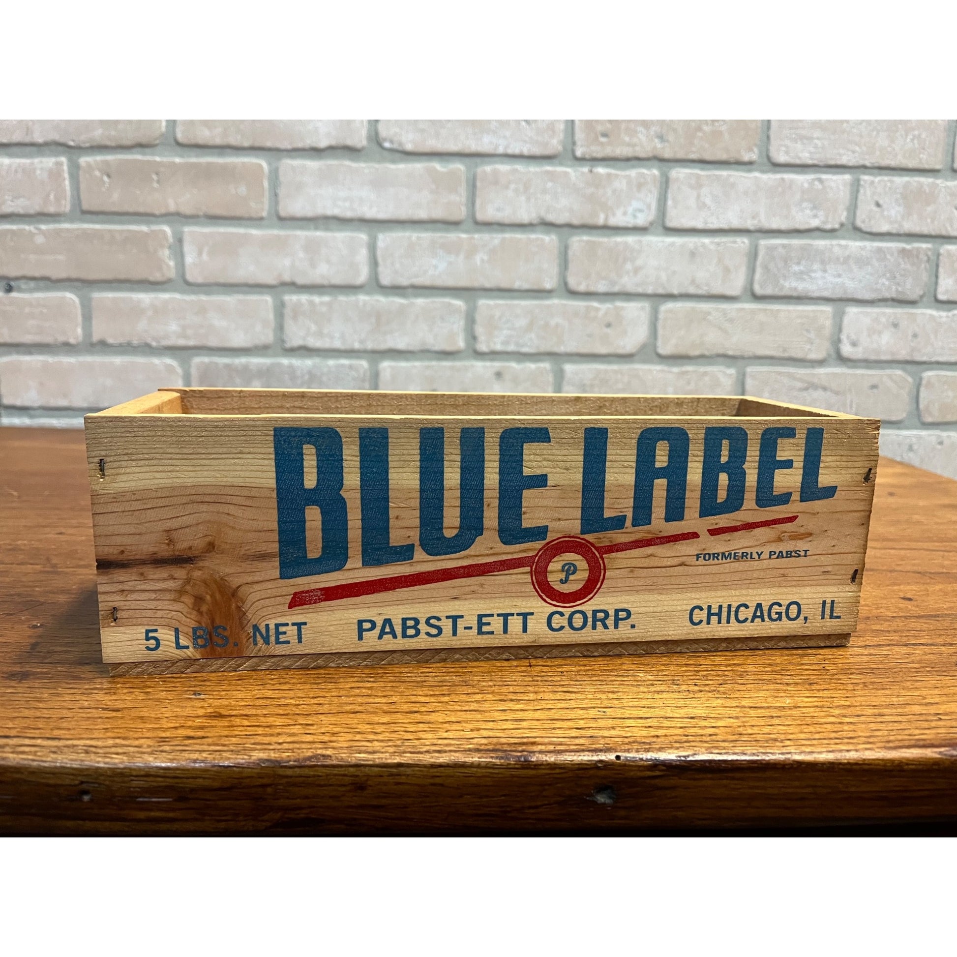 Vintage Blue Label Pabst-Ett Pabst Beer Prohibition Wooden Cheese Box 5lb CLEAN