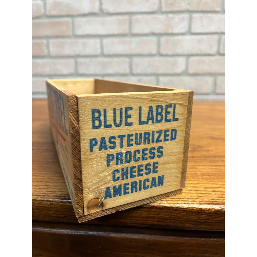 Vintage Blue Label Pabst-Ett Pabst Beer Prohibition Wooden Cheese Box 5lb CLEAN